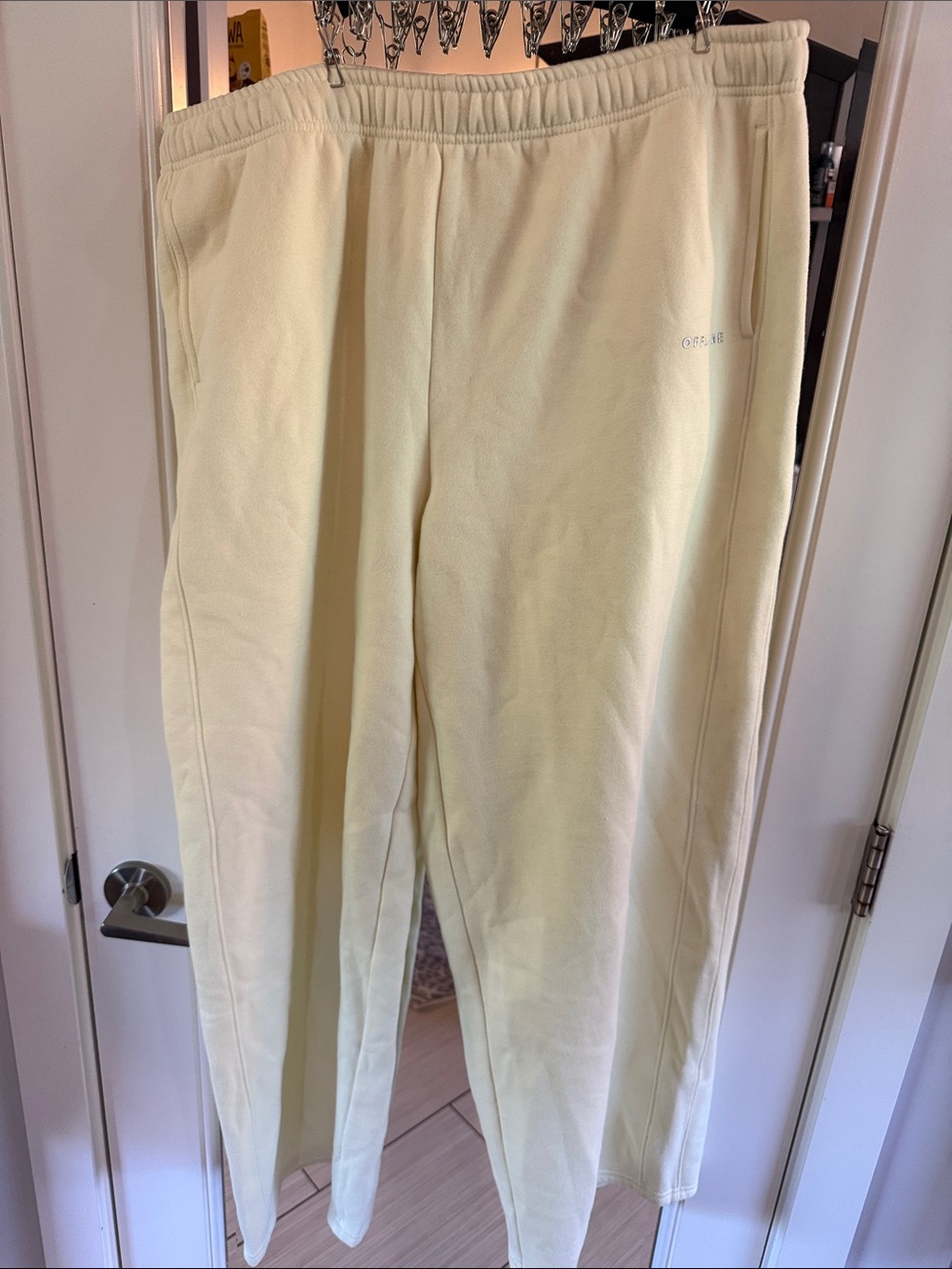 aerie Offline Wide Leg Pants in Butter Yellow